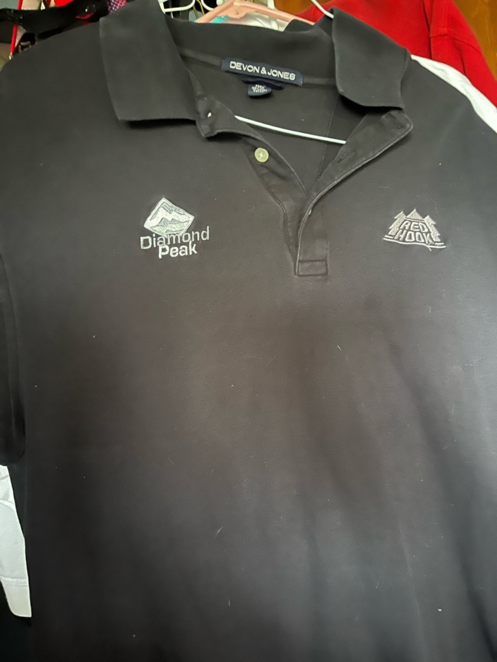 Diamond peak red hook golf shirt